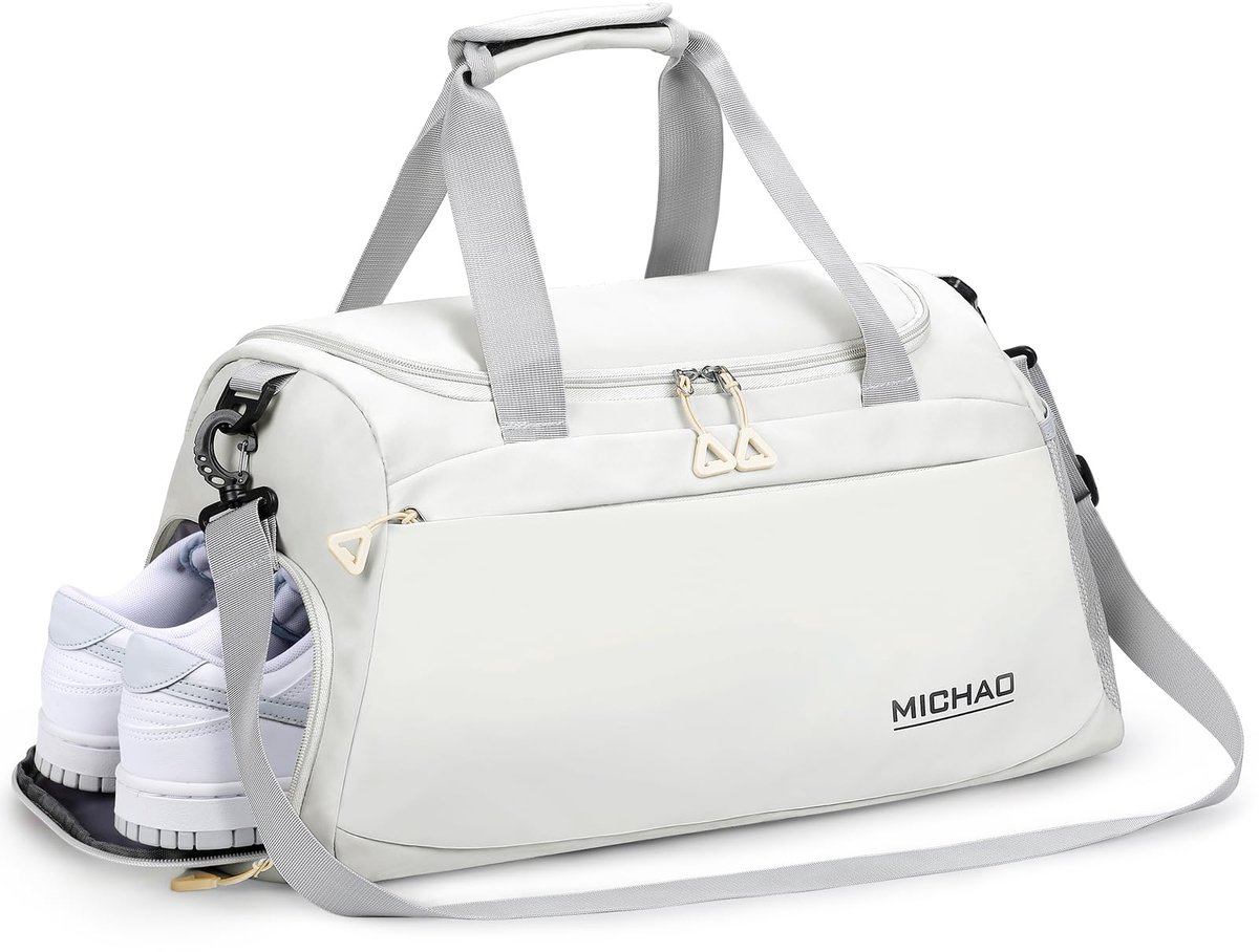 Reistas 35L - Wit - Klassiek ontwerp - Perfect voor sport en reizen - ShopVlot
