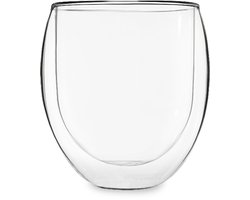 Feelino 1x Theekop van glas dubbelwandig, Theeglazen, 400ml dubbelwandige theeglazen, Theeglas vaatwasserbestendig, Thermo-theeglazen, Theeglazen met zweefeffect
