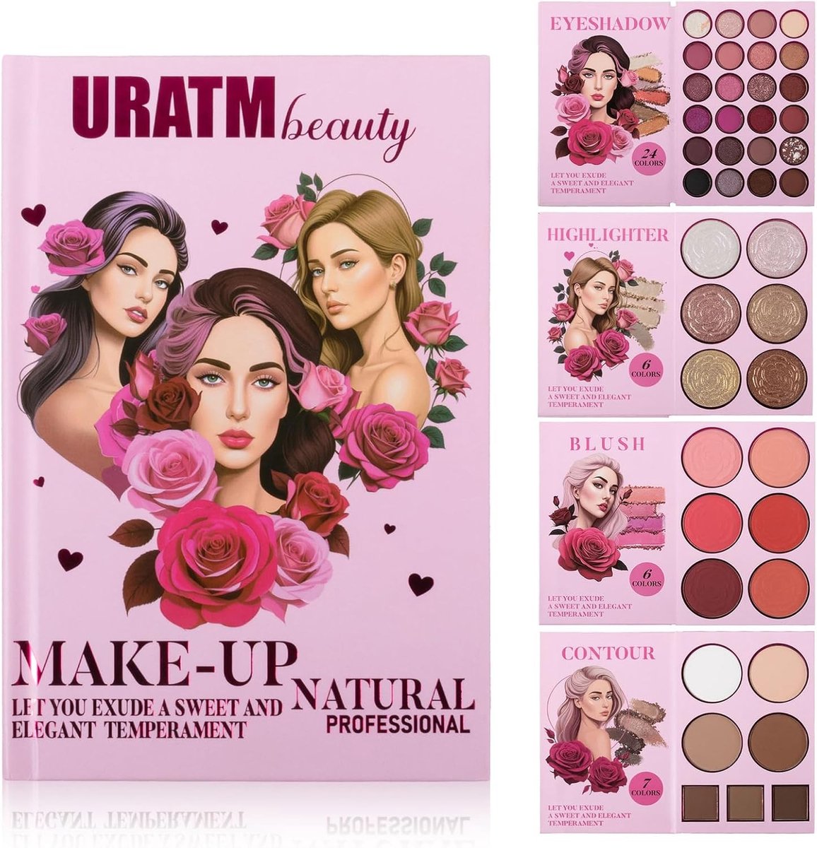 Professionele Make-up Set voor tieners met Oogschaduw, Blush, Lipkleur en Highlighter in Draagbare Make-up Tas