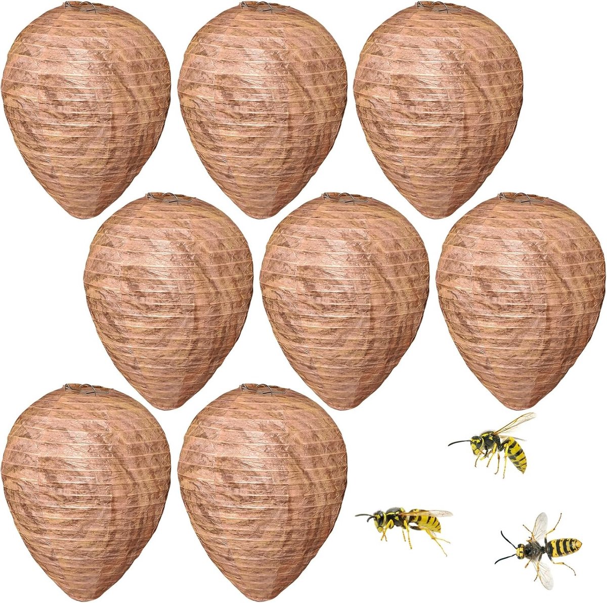 Effectieve Kunstmatige Wespennest Vallen Set van 8 voor Buiten - Preventieve Wespbestrijding en Hornet Afschrikking voor Tuin en Huis