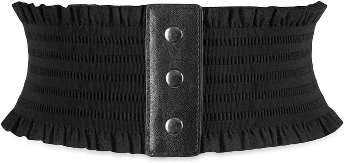Vrouwelijke Kanten Korsetriem met Elastische Brede Band en Drukknopontwerp voor Jurken, Jumpsuits en Jassen - Vintage Cinch Riem voor een Stijlvolle Look