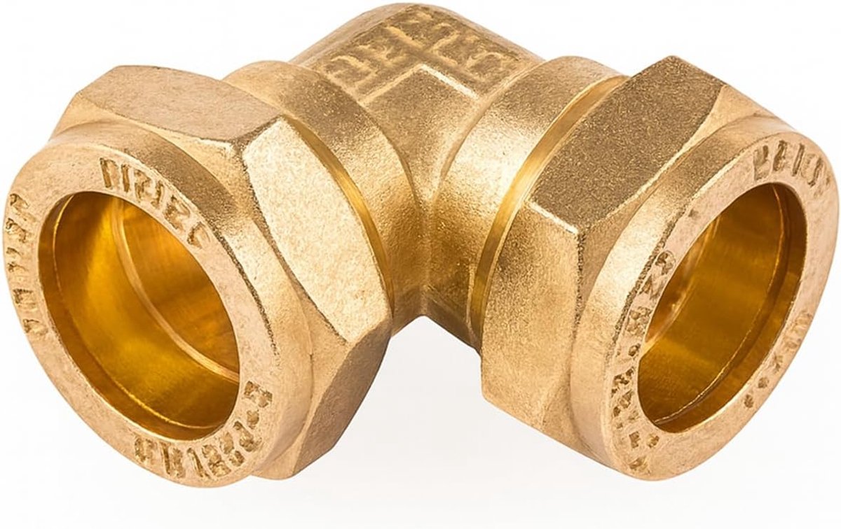 Westco 28mm Compression Equal Elbow J612 (DZR) - Brass Pipe Fitting for Plumbing, Heating & Water Systems Connections - ShopVlot