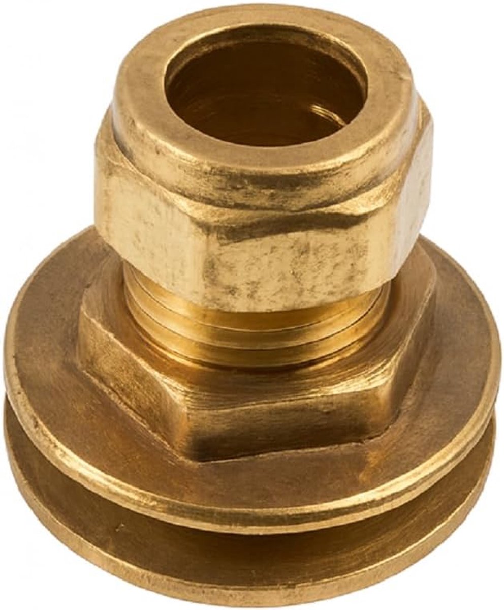 Westco 22mm DZR brass tank connector J605 - Compression type fitting for hot and cold water storage tanks and systems - ShopVlot