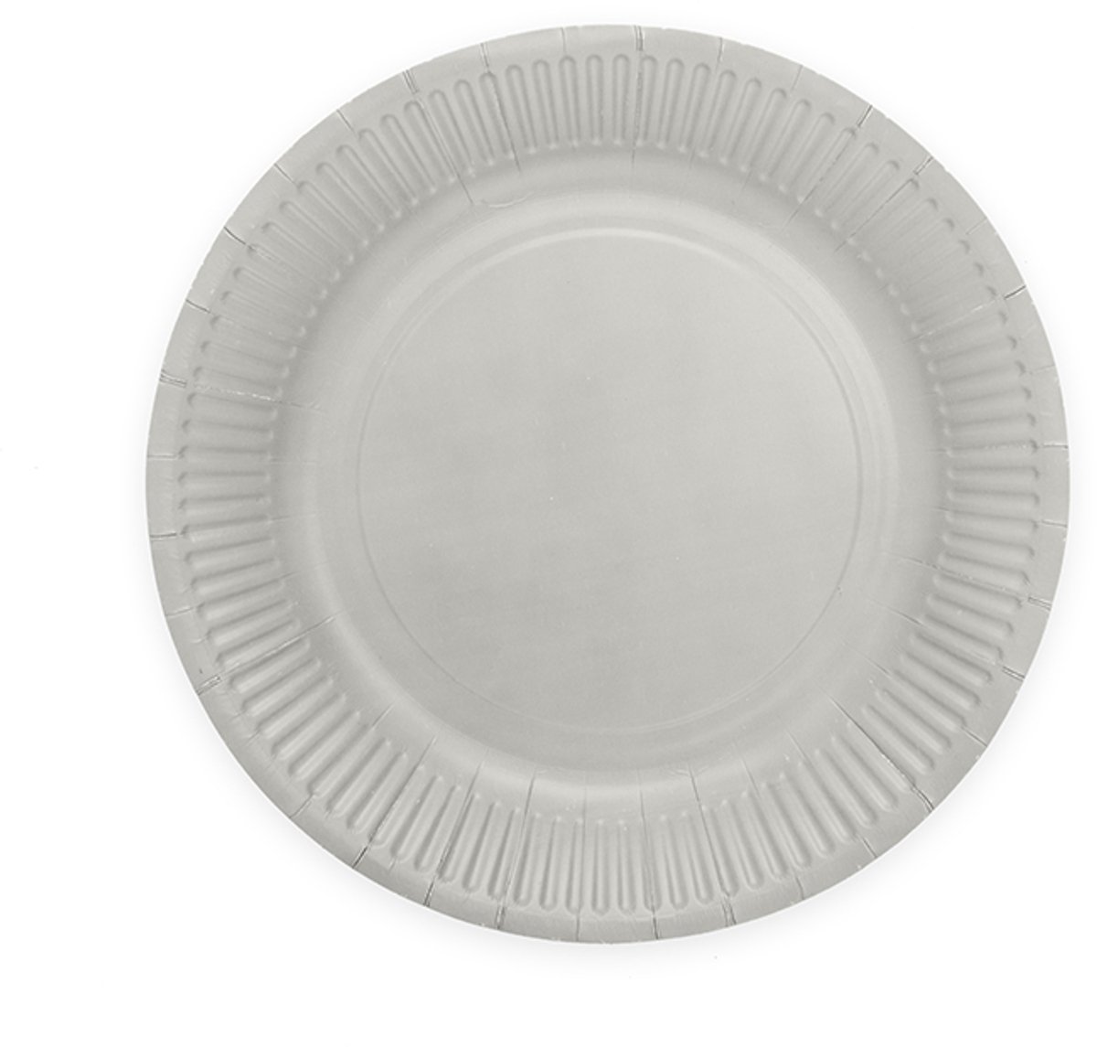 8x Papieren Bordjes 18cm FSC - Zilver - Feestartikelen
