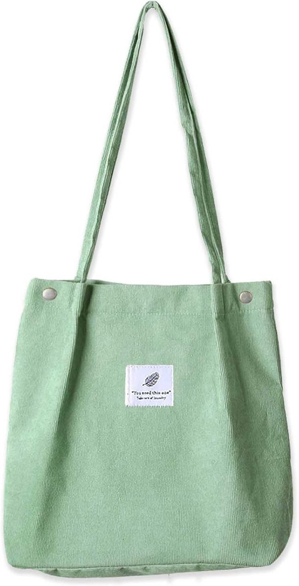 Schoudertas dames groot - Corduroy - Crossbody tas - Perfect voor werk en school - ShopVlot
