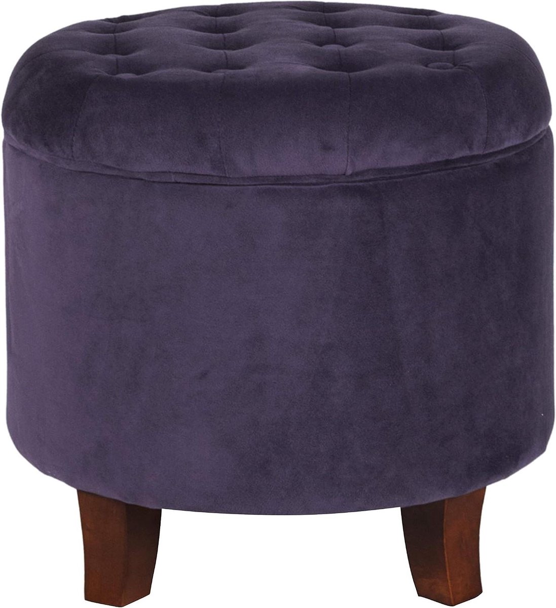 Opbergpoef - Voetenbank - Woonkamer Organisatie - Fluwelen Bekleding - 45.72 cm - Paars