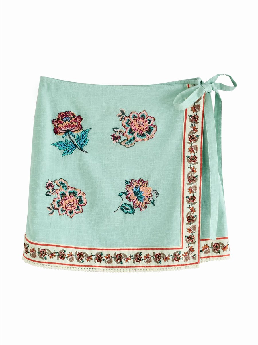 Next - Dames - Mini-wikkelrok - Groen