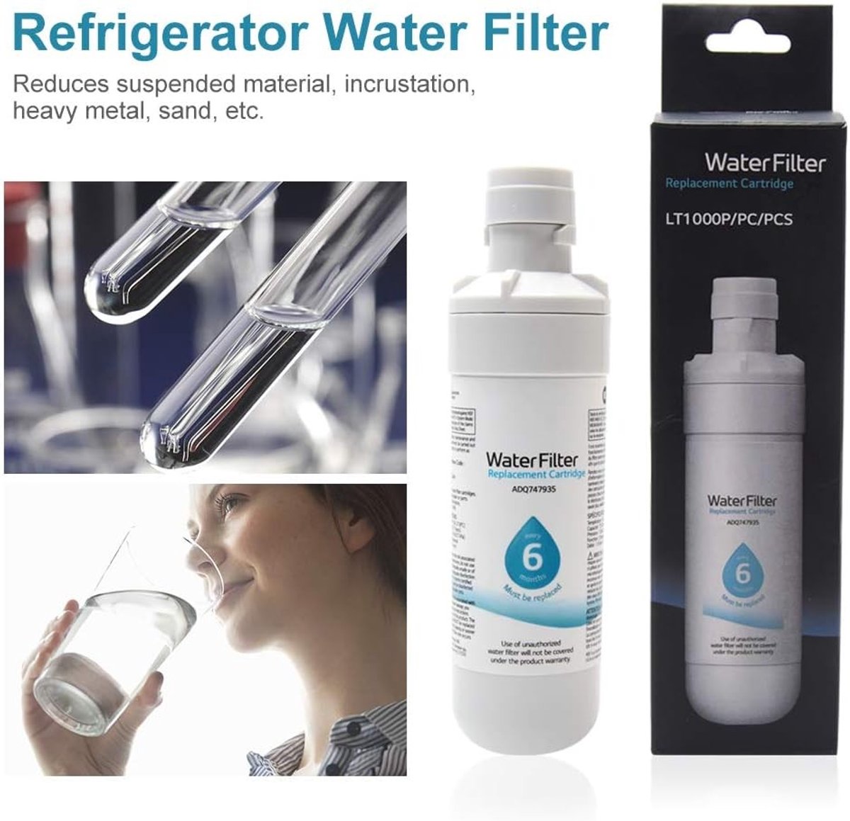 Waterfilter cartridge LT1000P, compatibel met Kenmore 9980, voor schoon en gezond drinkwater.
