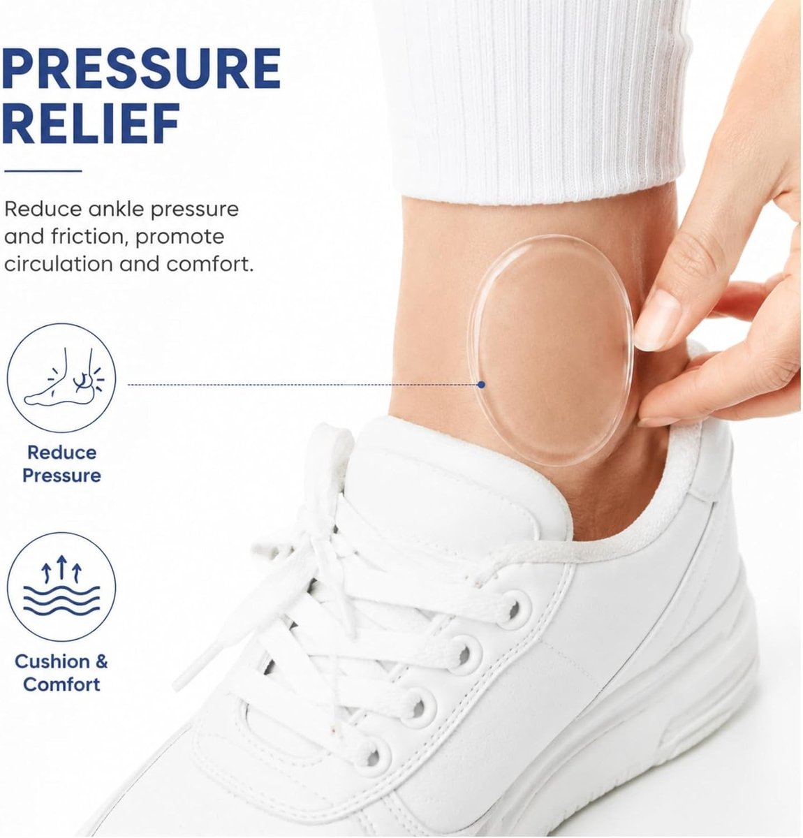 Set van 2 gelkussens voor enkels, drukbescherming en demping voor schaatsen, hockey en wandelen, ideaal voor comfort en ondersteuning