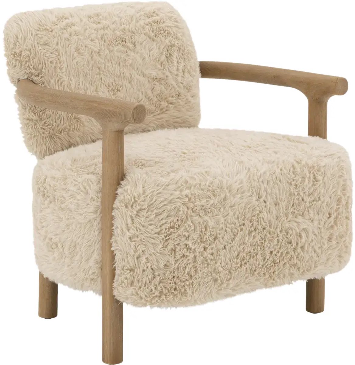 Goossens Fauteuil Bloss - Teddy Stof - Wit