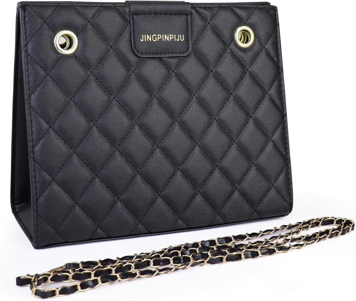 Stijlvolle schoudertas voor dames, gewatteerd ontwerp, handtas met afneembare schouderband, trendy nepleer, kleine crossbody tas met magnetische sluiting, perfect voor dagelijks gebruik