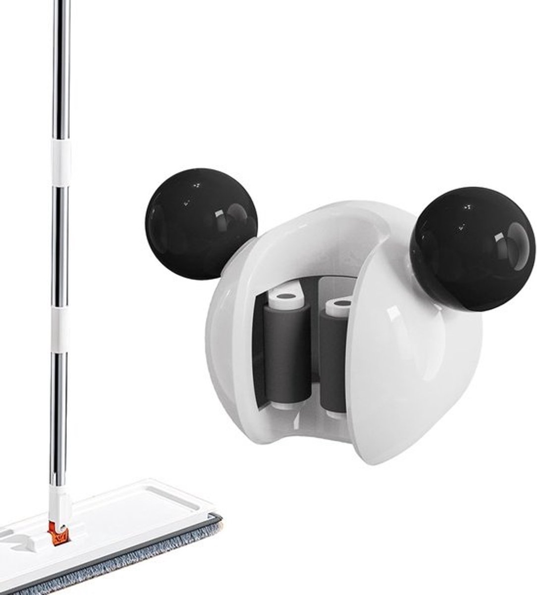 Bezemhouder - Dweilclip Hanger - Huis Organiseren - Waterdicht Ontwerp - 12 x 9 x 6 cm - Wit