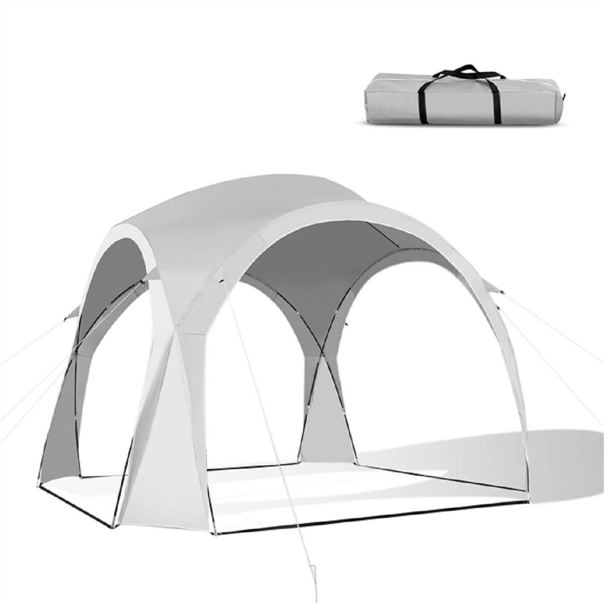 SureDeal® - Partytent - Groot Outdoor Overkapping - Draagtas - Personen Wit - 327x327x270 cm - Wit