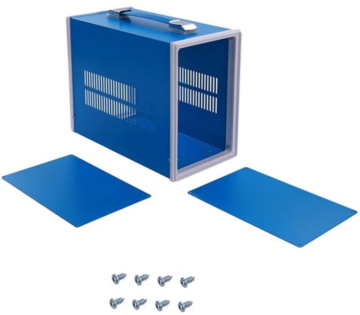 Metalen Aansluitdoos - Projectbehuizing - Elektronica Beschermen - Stofdicht Metaal - 27x14x21 cm - Blauw