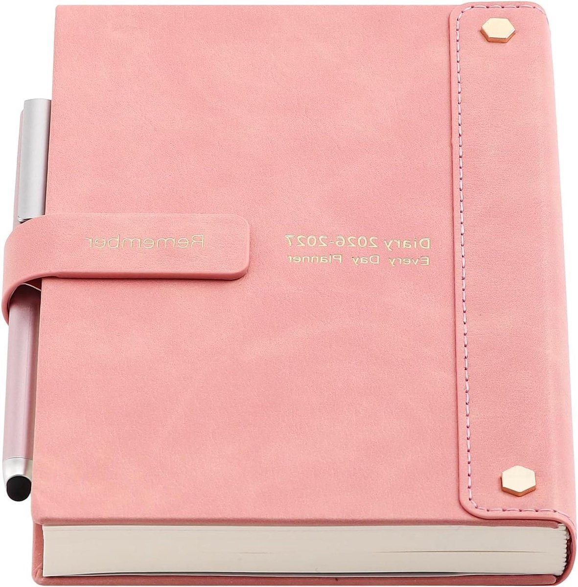 Academische Agenda - Dagplanner Organizer - Dagelijkse Planning - 1 Dag Per Pagina - A5 Formaat - Roze