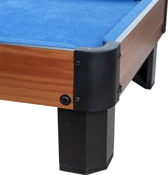 Compacte Leren Biljarttafel met Accessoires voor Thuis of Kantoor - Bruin/Blauw — afbeelding 2