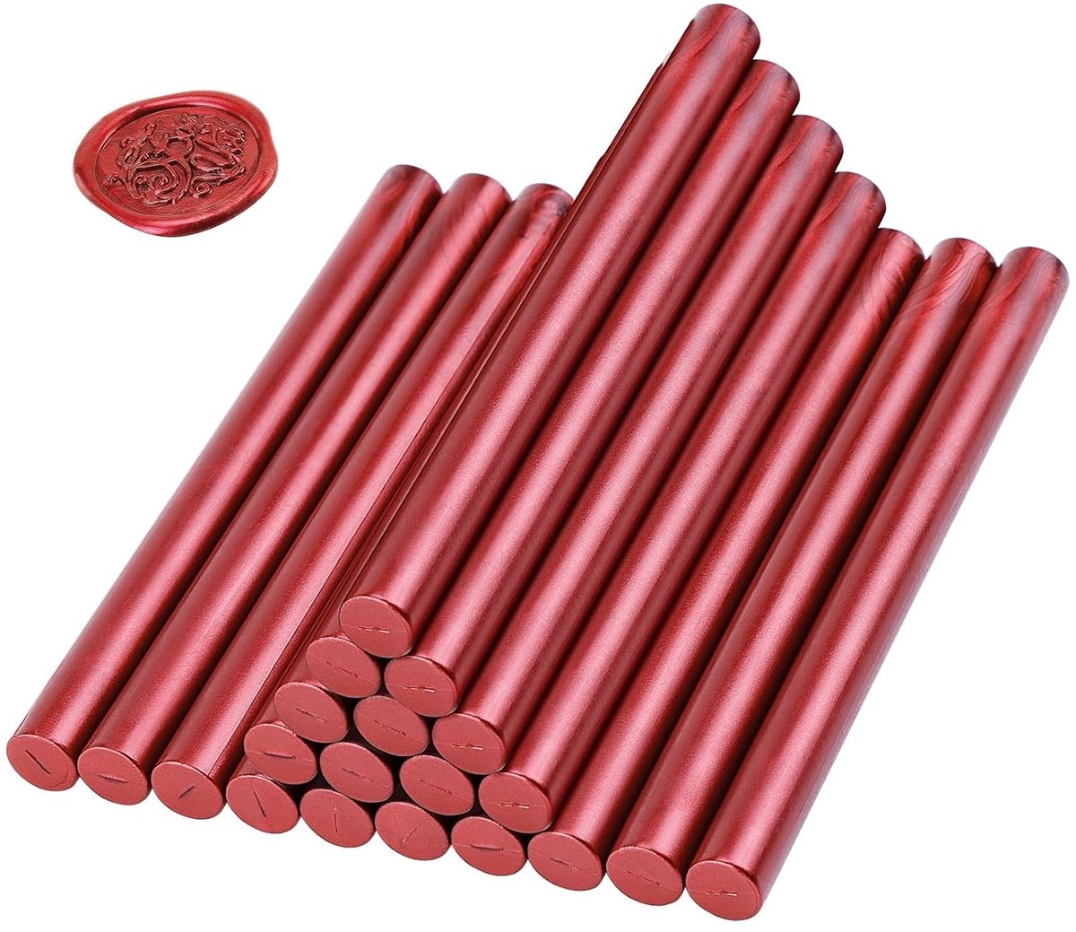 Pack van 20 Waskrijt Sticks voor Lijmpistool - Rode Waskrijt voor Verzegelen van Uitnodigingen, Kaarten en Cadeaus
