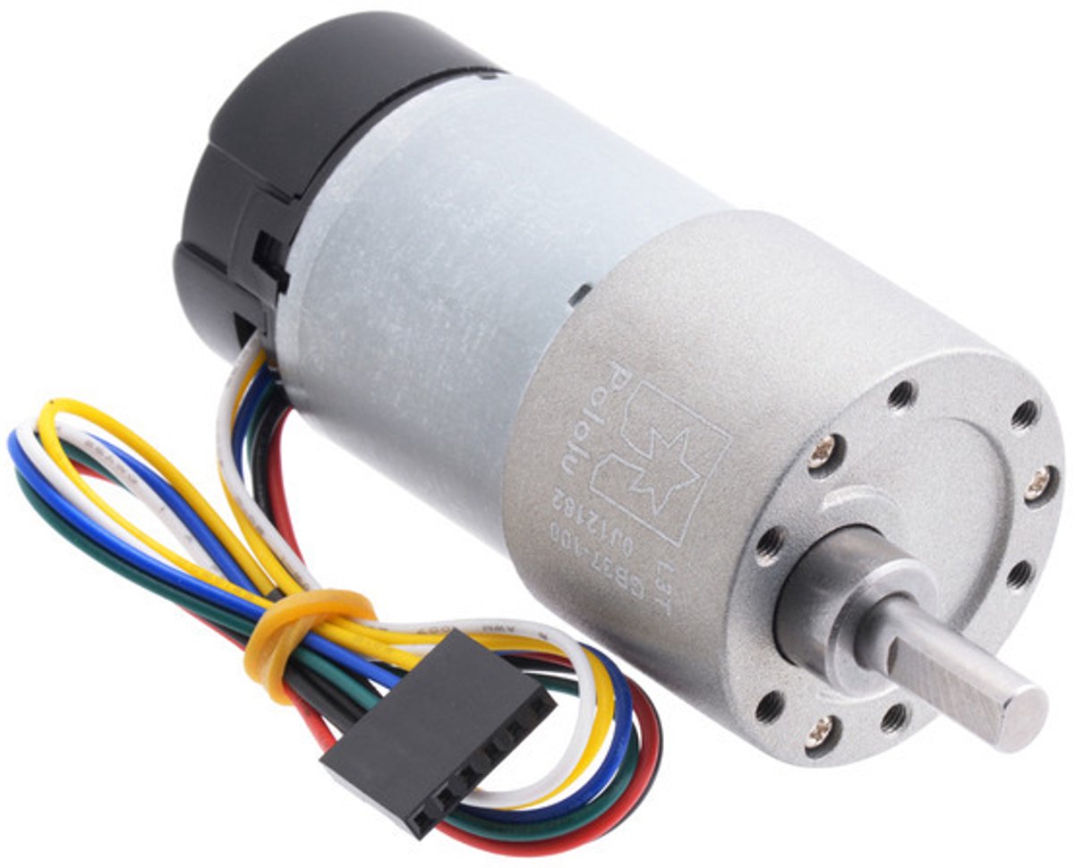 100:1 Metal Gearmotor 37Dx73L mm with 64 CPR Encoder (Helical Pinion) Pololu 4755