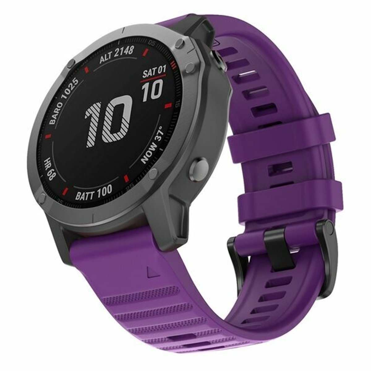 By Qubix - Geschikt voor Garmin bandje - 26mm Quickfit - Siliconen bandje - Paars - Geschikt voor Garmin Fenix 9 / 9 pro - 51mm