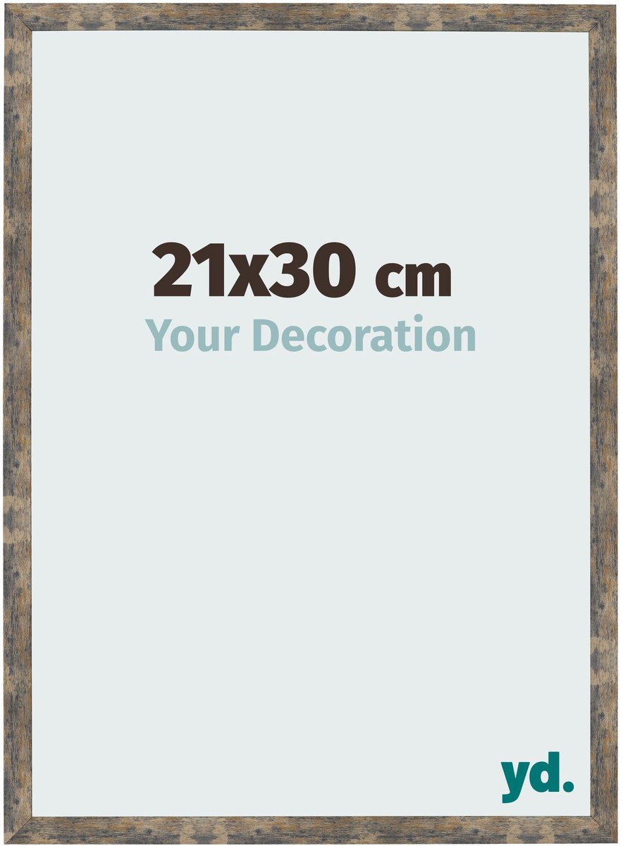 Your Decoration - Fotolijst 21x30 cm - MDF - Blauw Goud Gemeleerd - Bologna