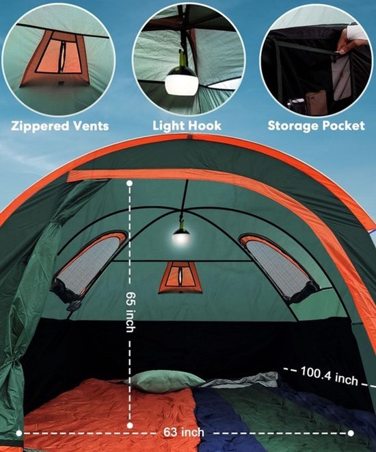 Pick-up Truck Tent - Kampeertent - Outdoor Reizen - Dubbellaags Waterdicht - 6-6.3 FT - Groen — afbeelding 2