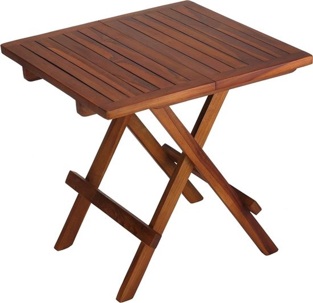 Vouwbare Teak Tafel - Kleine Houten Tafel - Buiten Gebruik - Opvouwbaar Ontwerp - 50x50x50 cm - Natuurlijk
