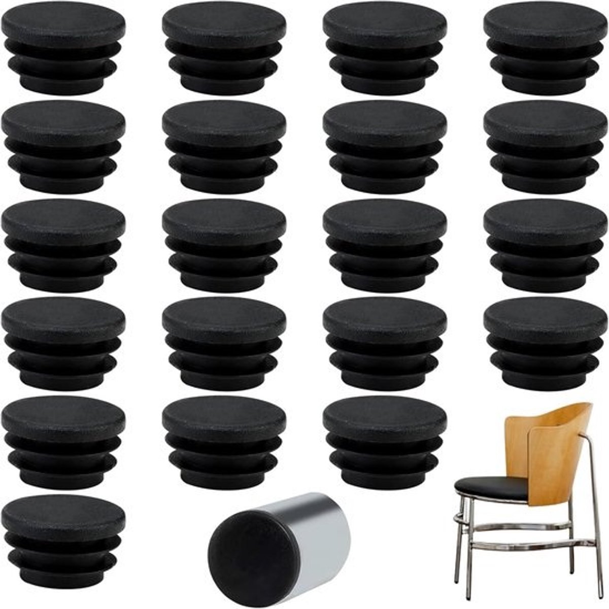 Ronde Eindkappen - Buispluggen Kunststof - Meubelbescherming - UV- en Weerbestendig - 16 mm Buitendiameter