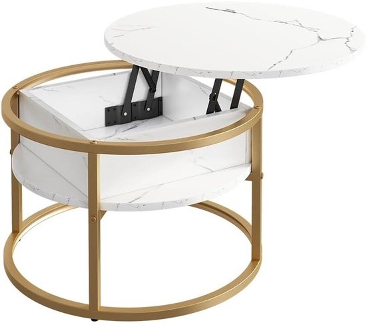 Salontafel - Bijzettafel - Woonkamer Meubel - Modern Design - 57 x 57 cm - Wit marmer