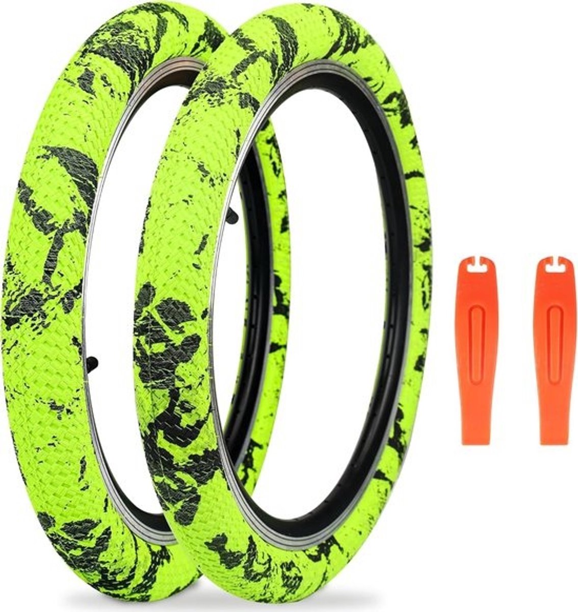 2 Stuks 20 Inch Fietsbanden 2.10 & Binnenband voor Kinderfiets, MTB en BMX