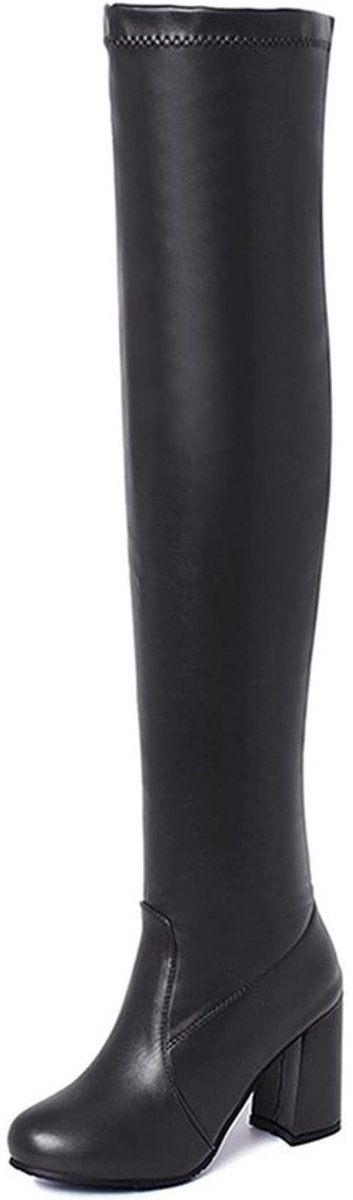 Dames High Heel Overknee-laarzen met Ronde Neus
