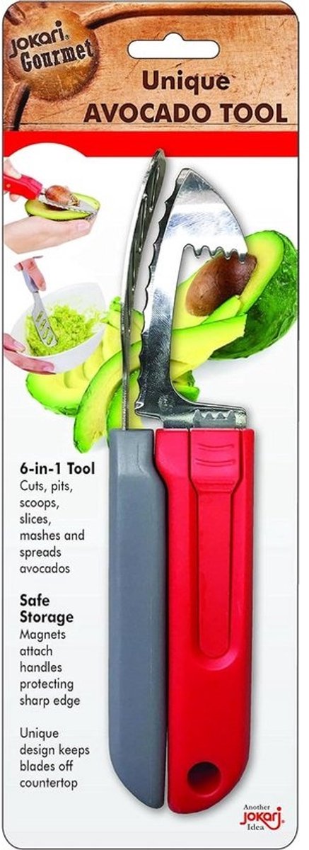 Multifunctionele 6-in-1 Avocado Tool: Snijder, Uithaler, Prakker en Schep