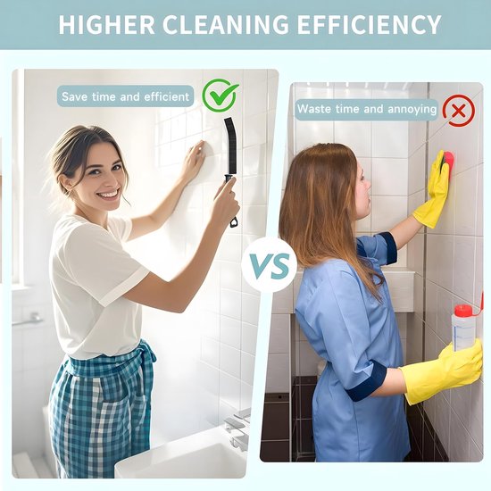 Spletreinigingsborstel Set - Voegen Reiniger - Grondig Schoonmaken - Ergonomisch Ontwerp - 12 Stuks - Grijs — afbeelding 2