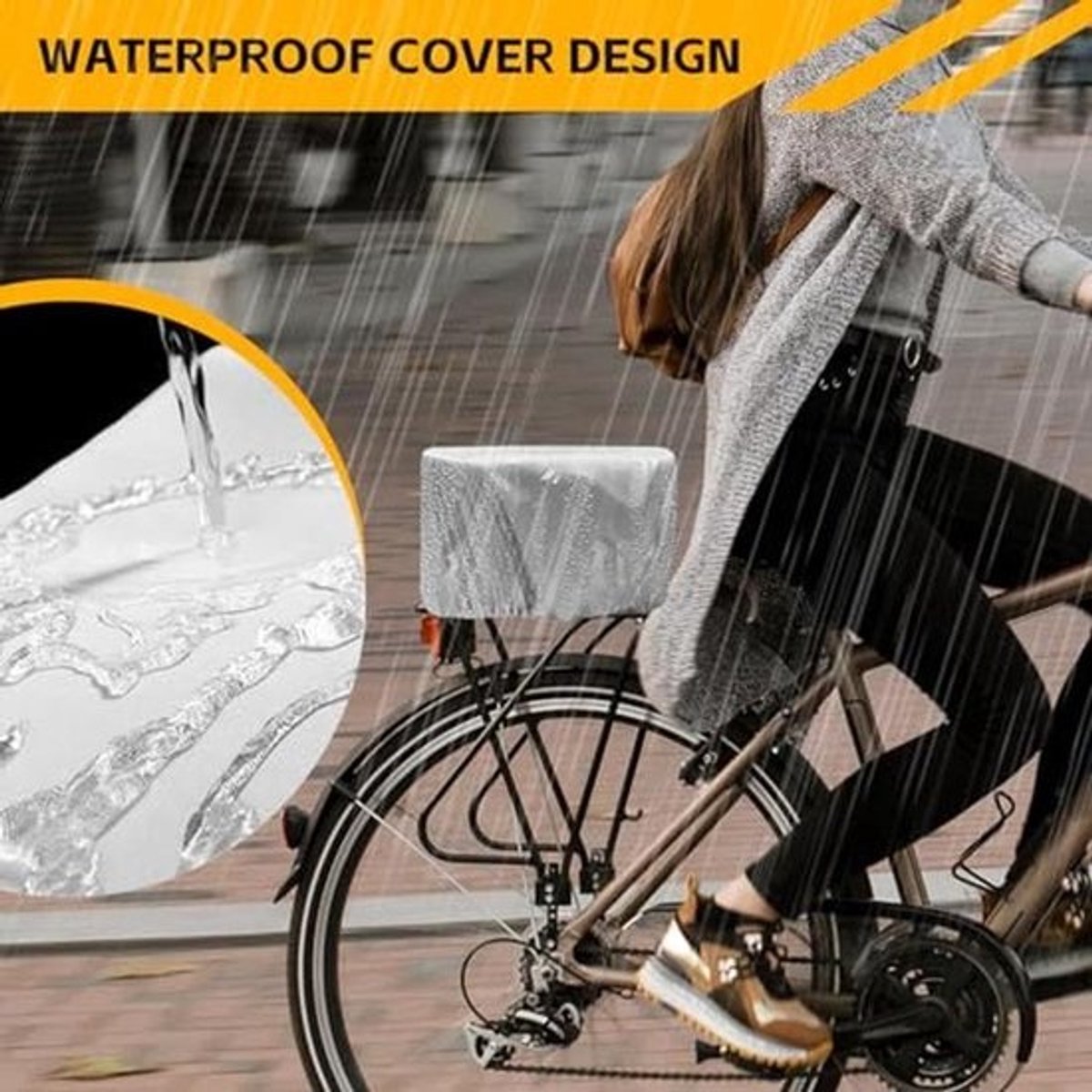 Grote Fietsmand met Bagagenet en Waterdichte Hoes