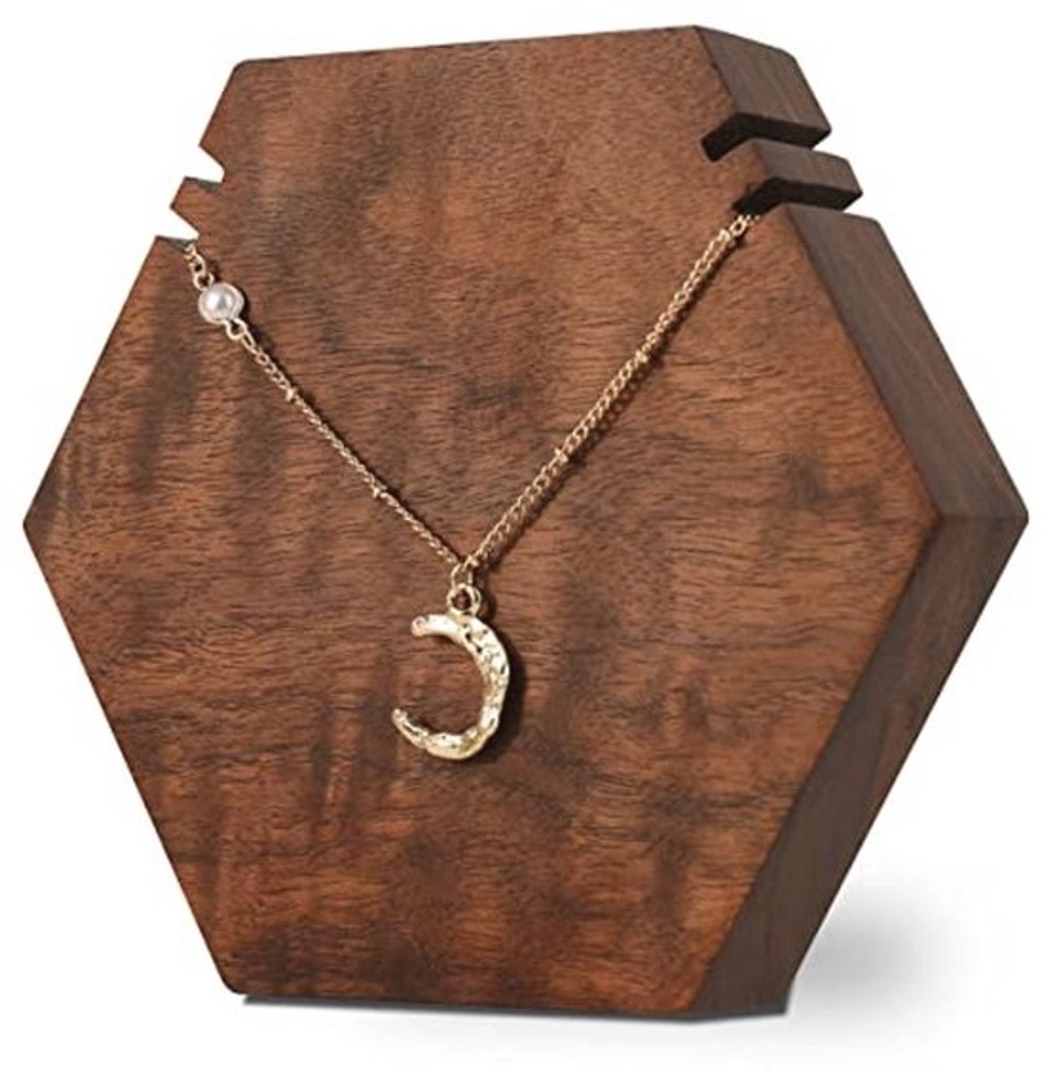 Houten Ketting Displaystandaard Hexagonaal Sieraden Houder voor Lange Kettingen