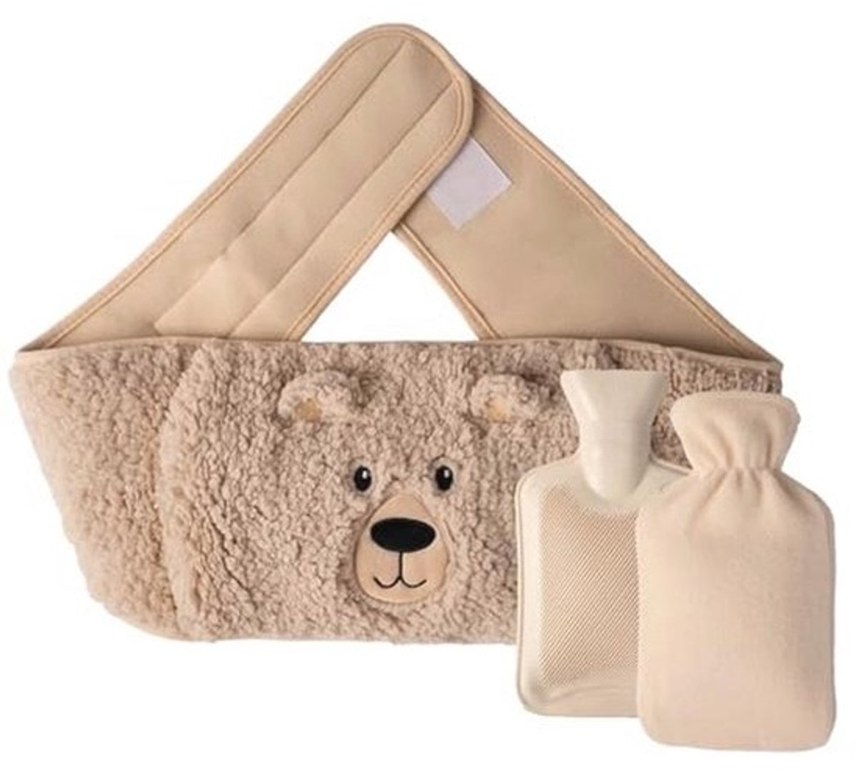 Extra lange 3-in-1 warmwaterkruikriem van natuurlijk rubber - Lekvrij en afneembaar voor nek, schouders, rug en taille