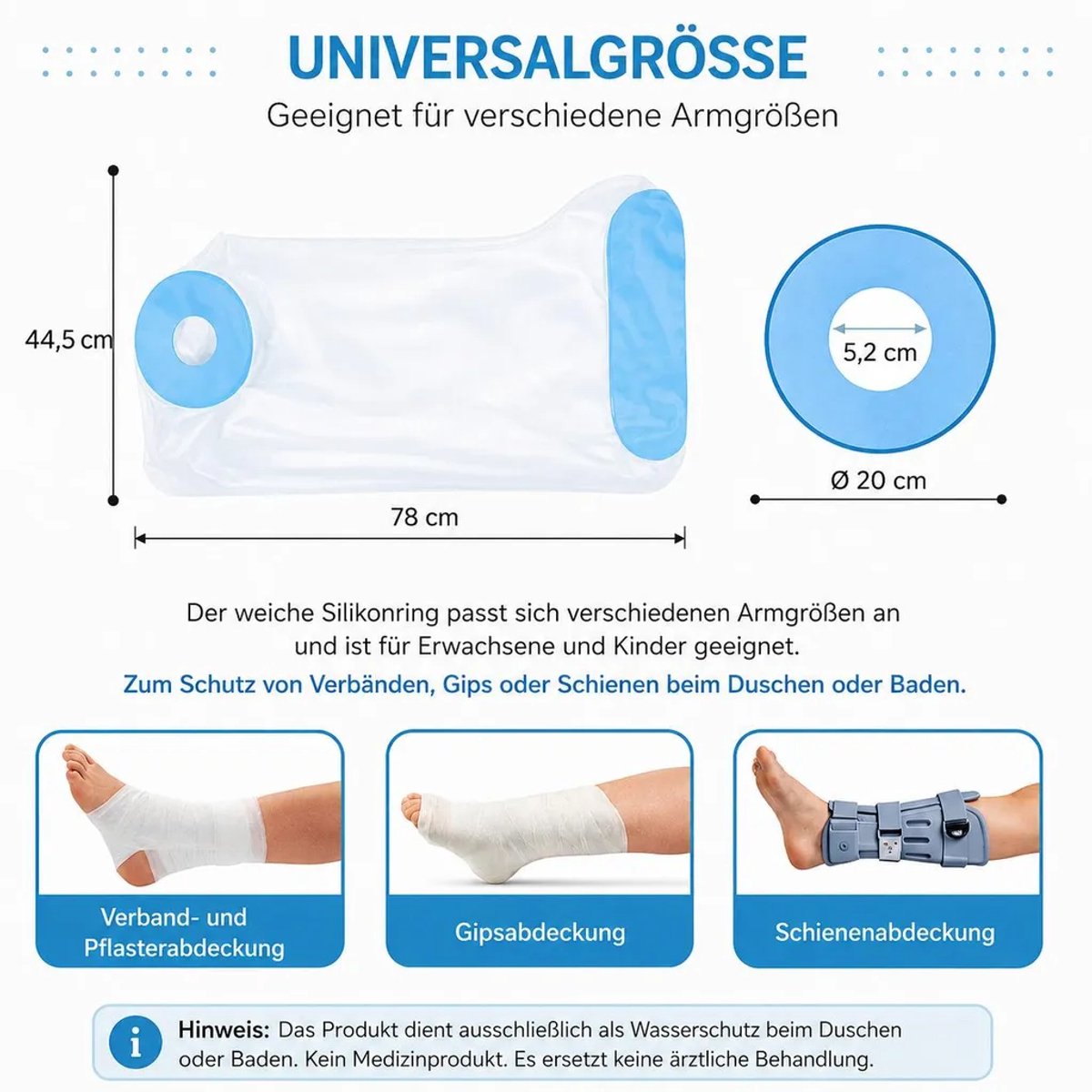 Waterdichte beenwarmers, geschikt om mee te douchen, elastische TPU-beschermhoezen Geschikt voor antislipzolen, herbruikbaar.