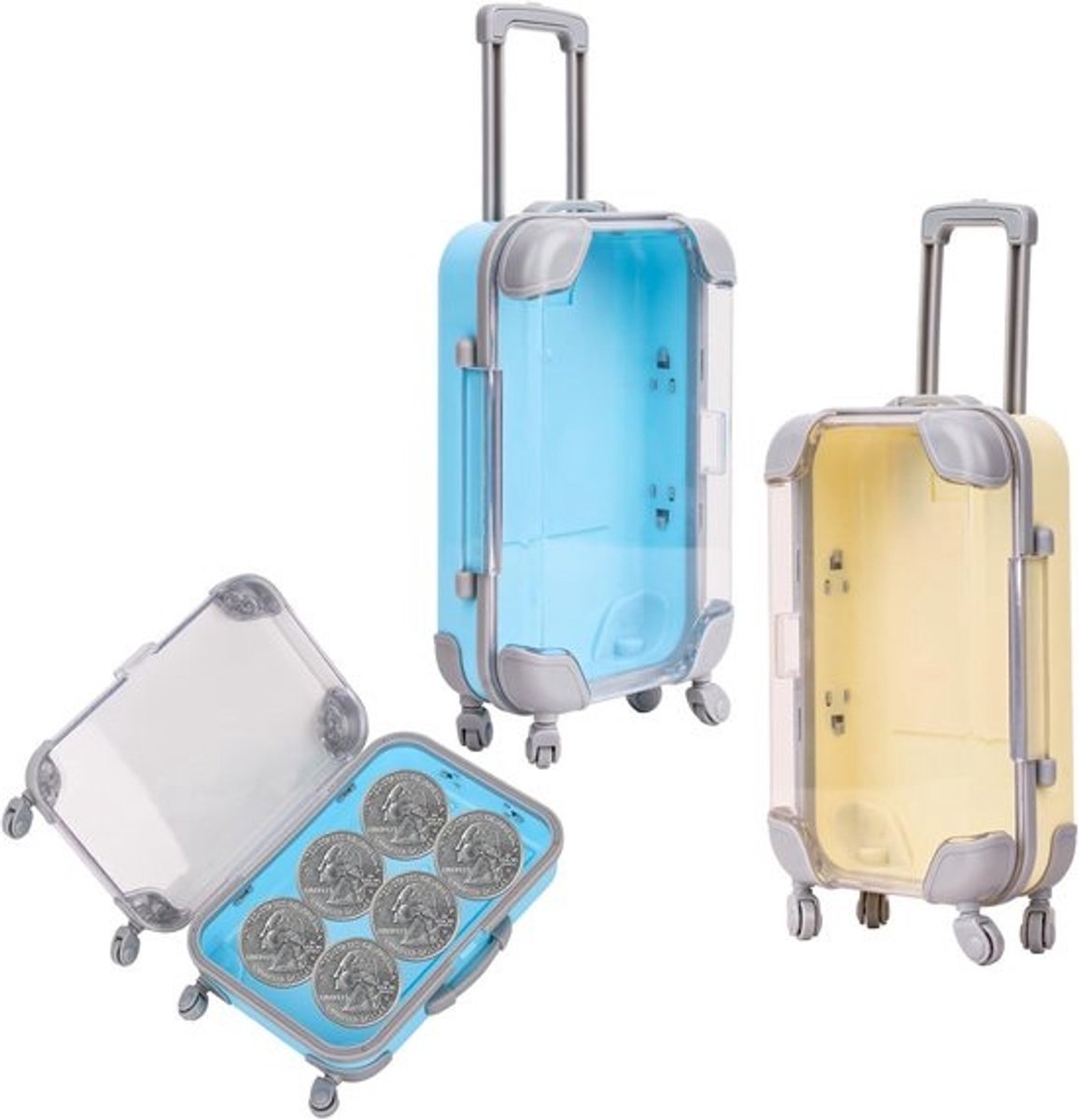 Mini Reis Koffer Spaarpot voor Geldgeschenken - Set van 2