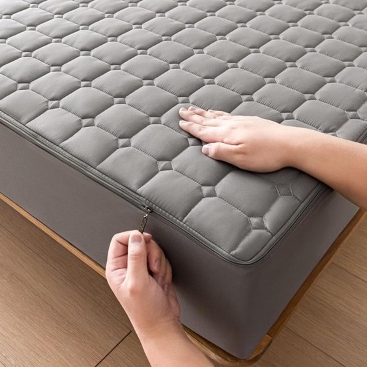 Matrashoes met Ritssluiting Rondom - Ademend en Stofdicht - 90x190 cm