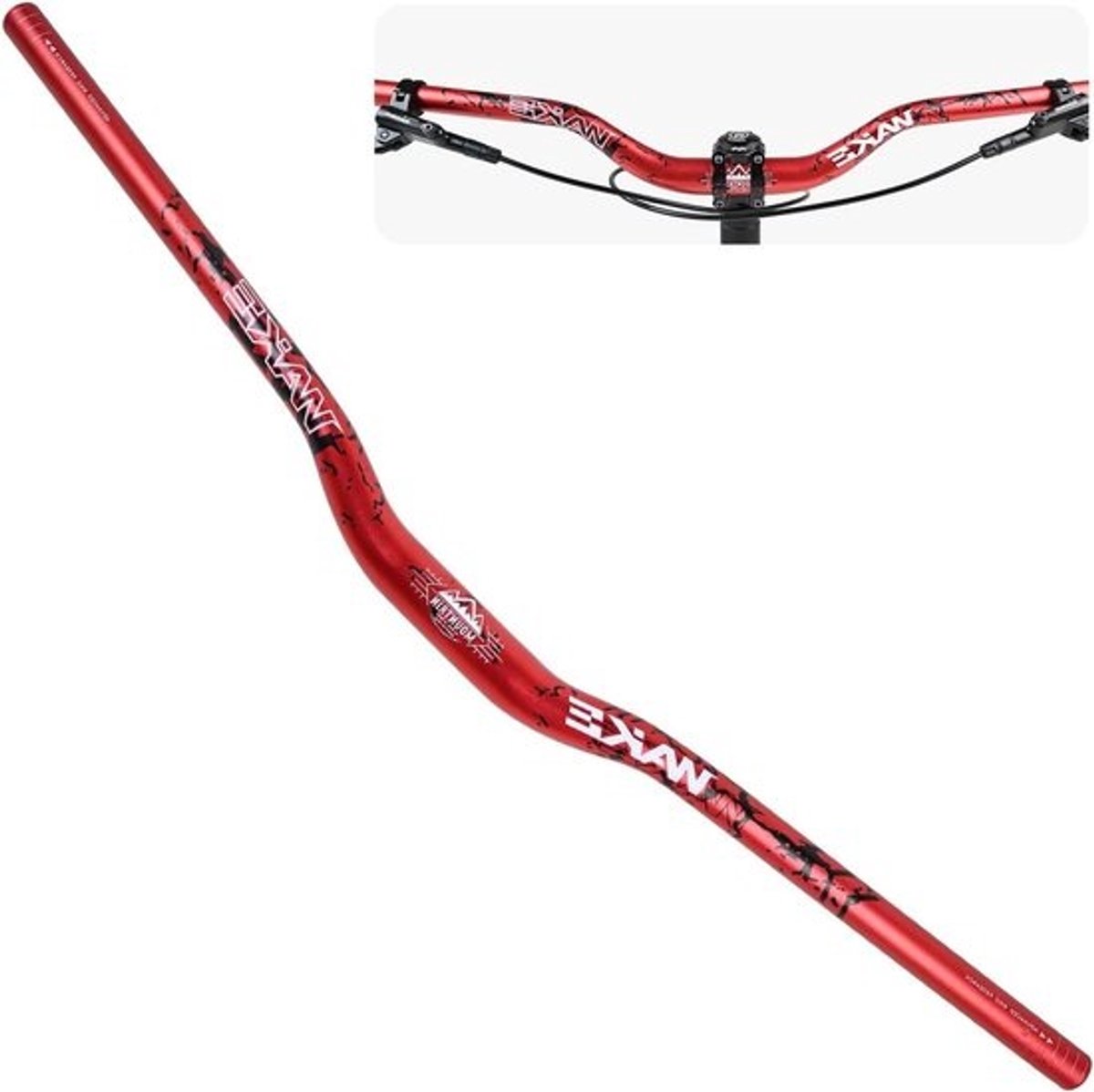 Fietsstuur Aluminium - Stuur MTB - Fietsen Verbeteren - Extra Lang Breed - 720mm - Rood