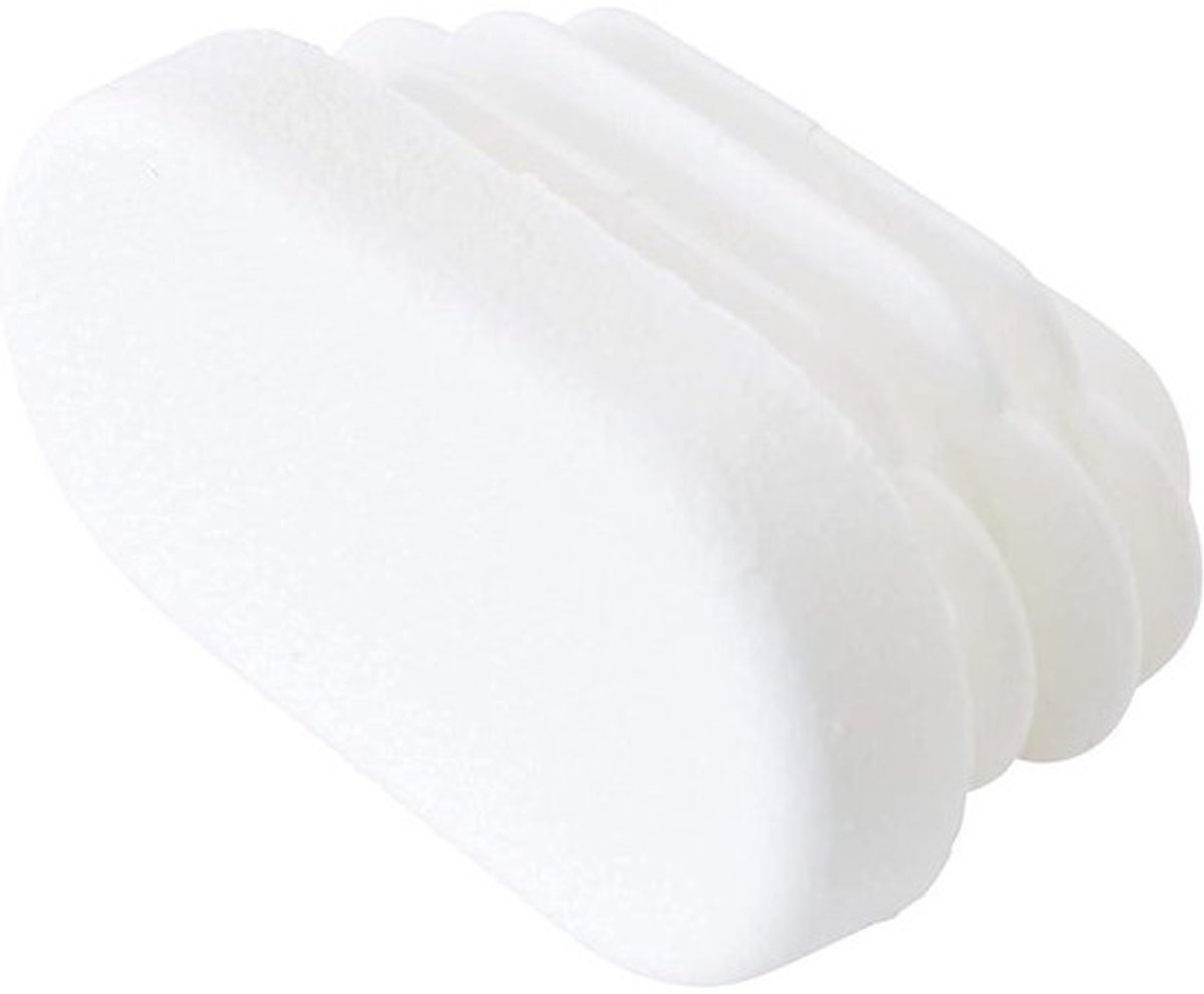 Lamellenstop ovaal - Buisdoppen meubels - Meubels beschermen - Voor binnen en buiten - 30 x 15 mm - Wit