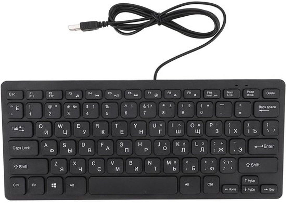 Taaltoetsenbord - Compact QWERTY - Productief Werken - Ultraslank Ergonomisch - 31 x 15 x 3 cm - Zwart