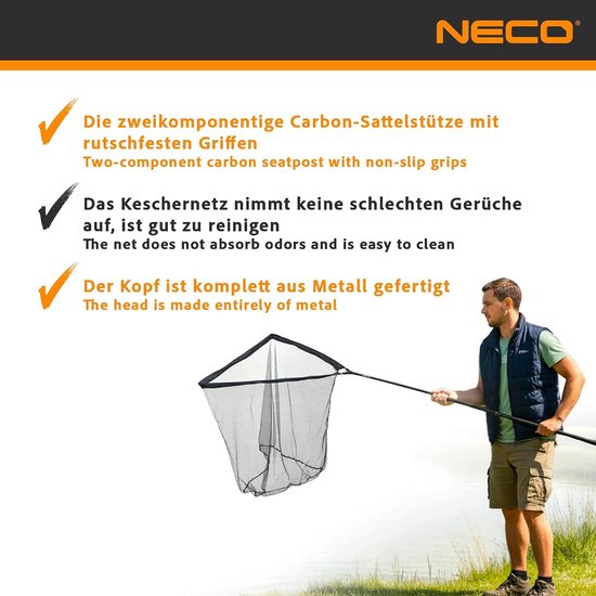 Karperschepnet - Visnet - Vissen - Veilig voor vis - 100 x 100 cm - Zwart — afbeelding 3