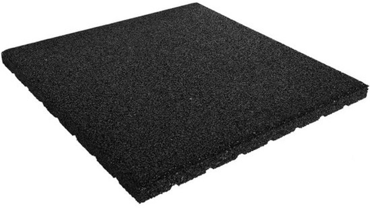 Rubberen Tegels - Veiligheidsvloer - Valbescherming Buiten - Gemaakt Van Gerecycled Rubber - 30 mm Dik - Zwart