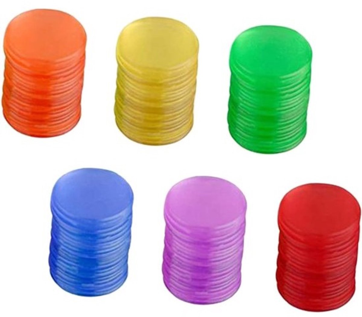 Bingo Chips - Spel Fiches - Spel Activiteiten - Duurzaam Kunststof - 1.9cm Doorsnede - Gekleurd
