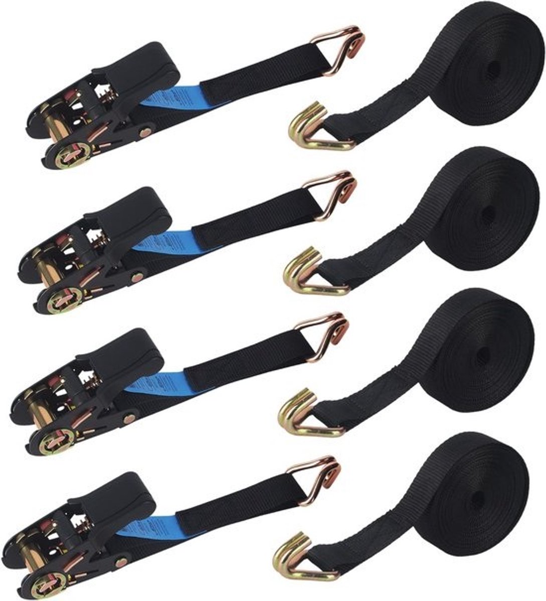Set van 4 Elastische Spanbanden met Haakjes en Krasbescherming voor Surfen, Kajak, Fiets en Motor