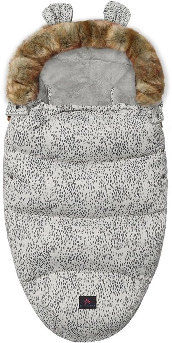 Baby Buidelzak Winter & Zomer Wandelwagen Quinny Voetenzak Luierhoes 0-3 Jaar Luipaardprint Geel