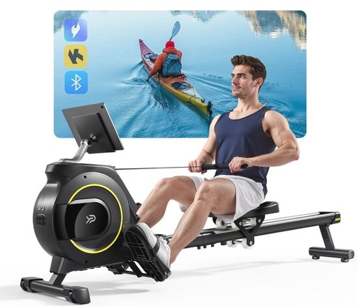Opvouwbaar Roeitoestel met Magnetische Weerstand en LCD-Scherm - Tot 160KG