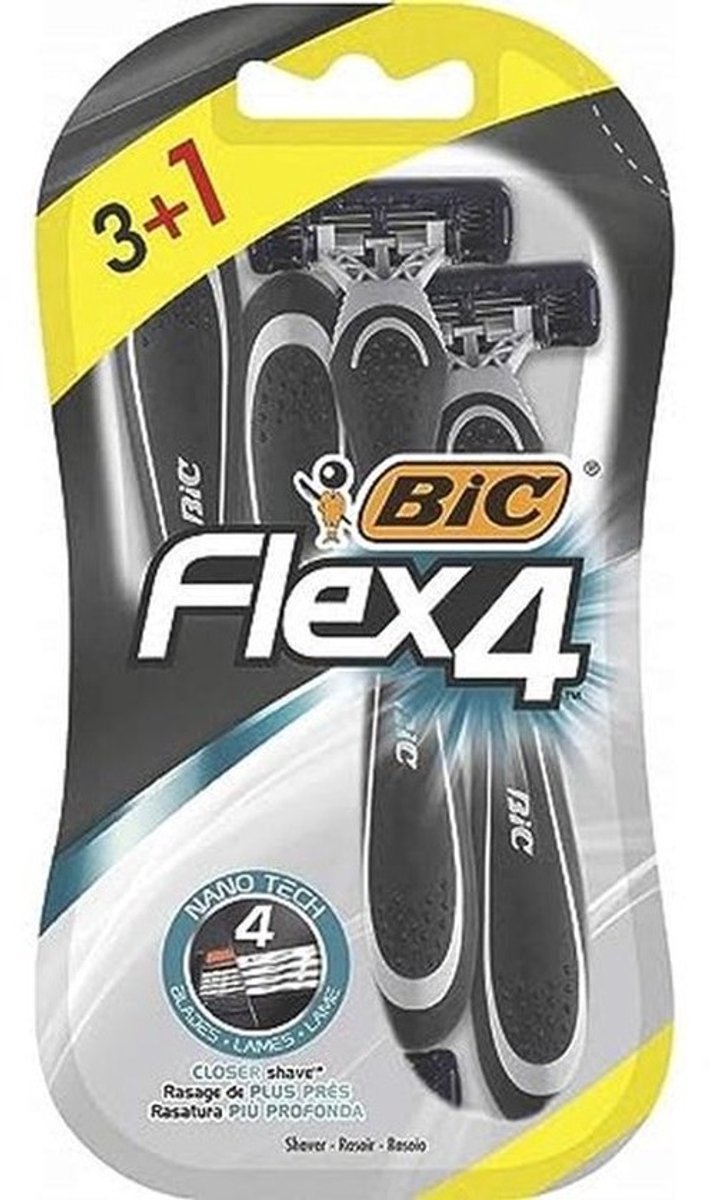 Flexibele Heren Scheermesjes met 4 Bladen - Inclusief 3 + 1 Bonus voor een Glad en Nauwkeurig Scheren