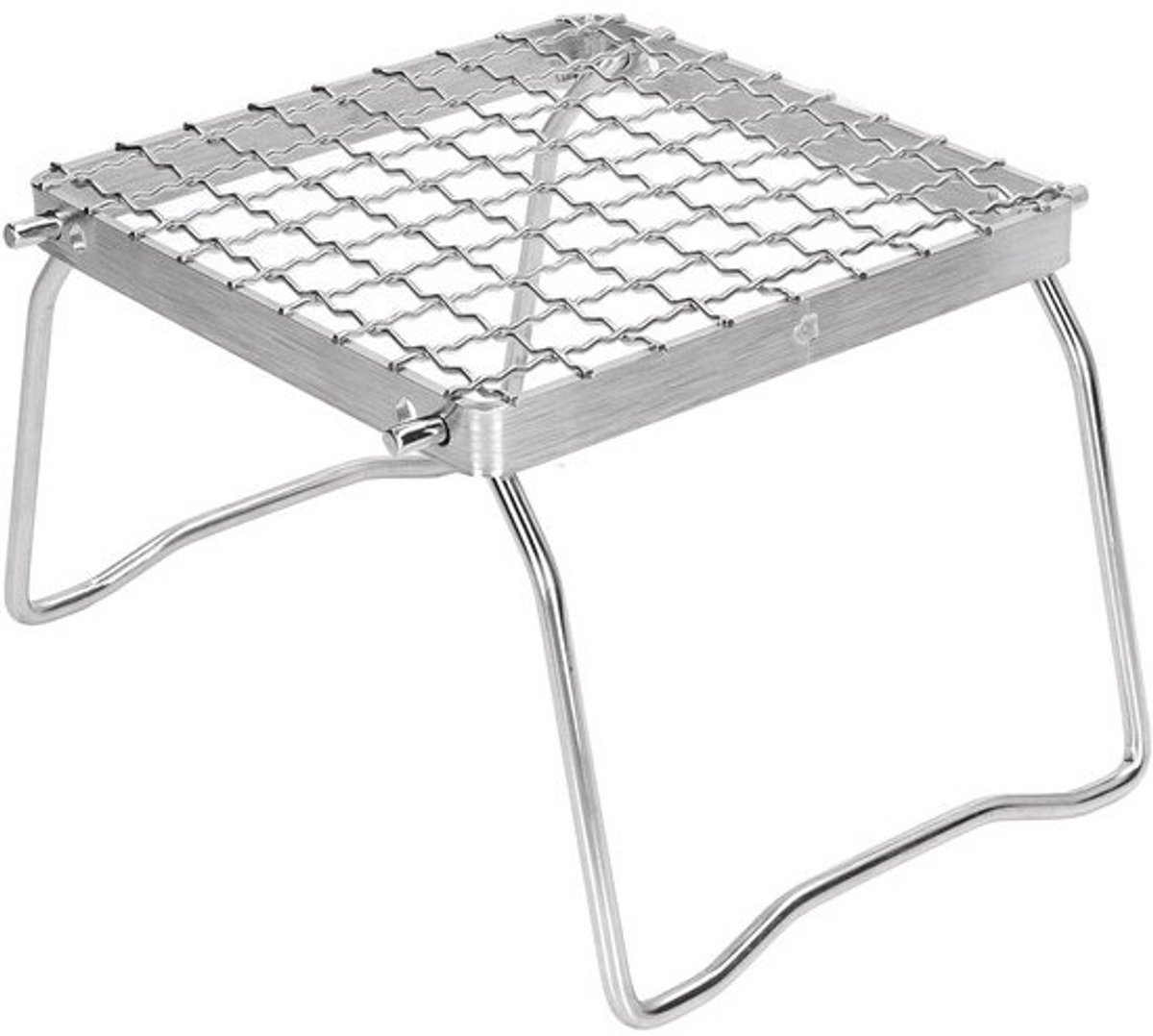 Dailygoods- BBQ-grillrek roestvrij staal - opvouwbaar - mini-barbecue - kampvuur-grill - draagbaar - sterk draagvermogen
