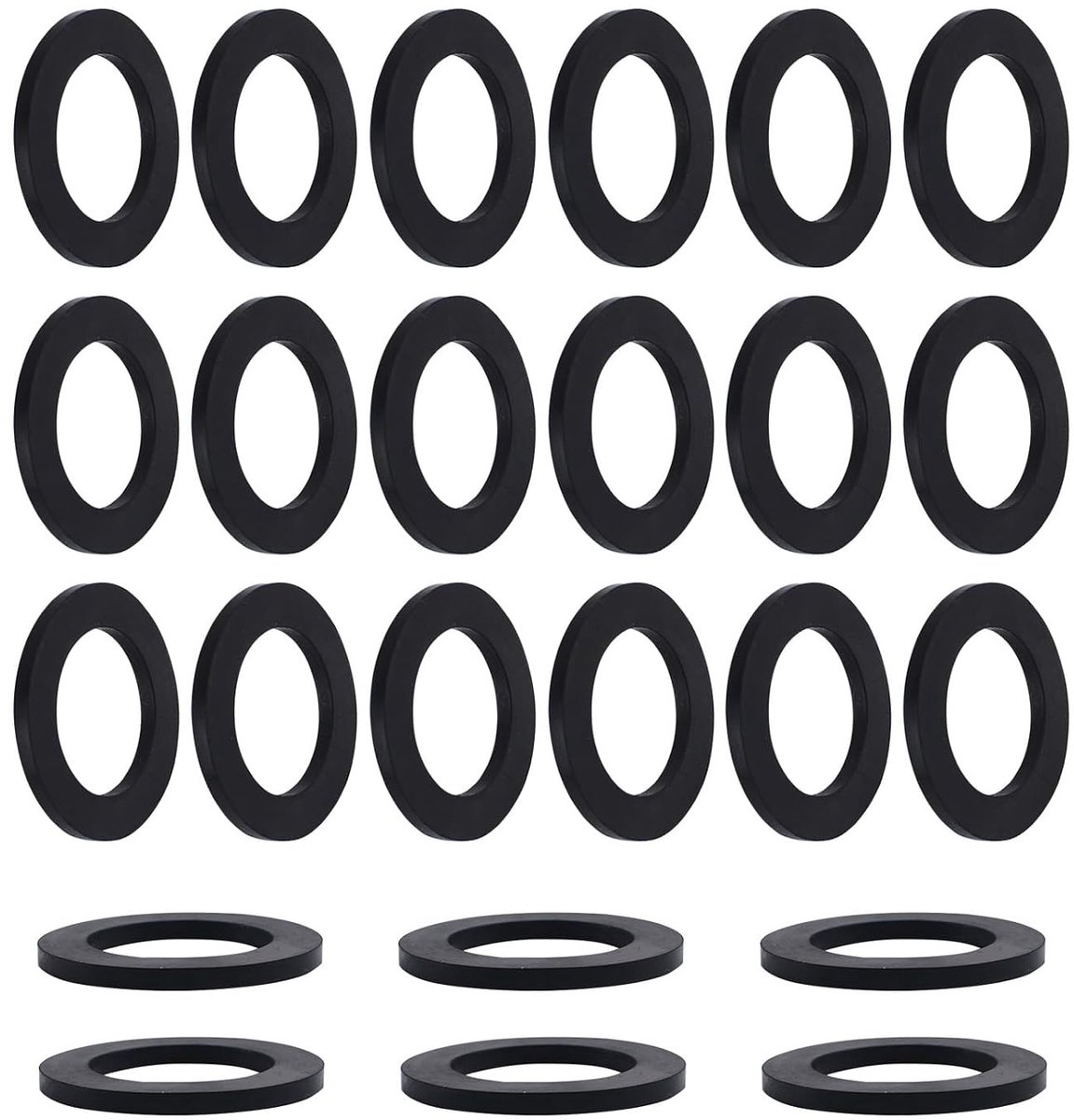24 Stuks Rubber Ringen 1.5 Inch OD x 1 Inch ID x 0.1 Inch Dikke Rubber Bussen voor Pijpleiding en Mechanische Toepassingen